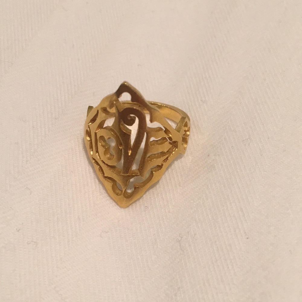 Cathy Waterman 22k Gold LOVE Ring sz 5.5